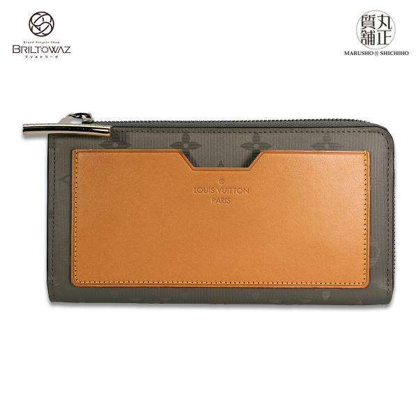 ルイヴィトン モノグラムチタニウム ポルトフォイユコスモス M63237 L字ファスナー 長財布 メ...