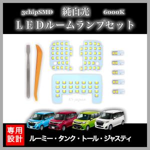 高輝度 SMD 純白光 LEDルームランプ 8点セット 高輝度 3chip SMD トヨタ ルーミー/タンク、ダイハツ トール、 スバル ジャスティ専用設計  6000K｜y-max