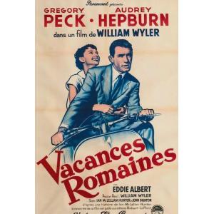 ほぼA4サイズ　ミニポスター写真　フランス版 ローマの休日　オードリーヘップバーン　Audrey H...