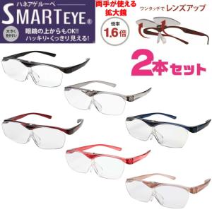 SMART EYE(スマートアイ) 拡大鏡1.6倍 ハネアゲタイプルーペ 2本セット FSL-01-2P｜y-n-g