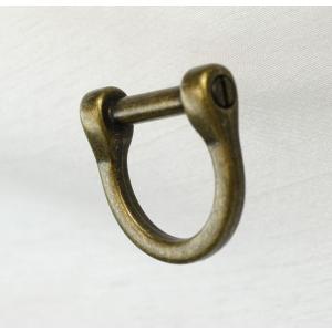 【日本製・即日発送】ネジ式Dカン K114−15mm アンティーク 上品 高級 開閉 開く dカン キー ショルダー バッグ 持ち手 マイナスネジ 茶色 ATG にのきん