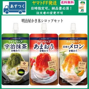 ヤマトFF発送 明治屋 マイシロップ ３点セット（ 宇治抹茶 あまおう 富良野メロン）各150g パウチタイプ 氷みつ かき氷 シロップ あすつく