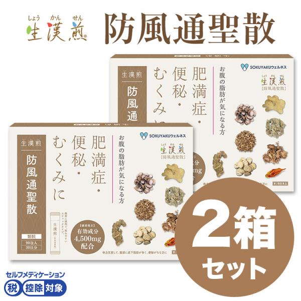 公式／第2類医薬品  生漢煎「防風通聖散」(90包入り）2箱セット ※満量処方/肥満症 便秘 むくみ...
