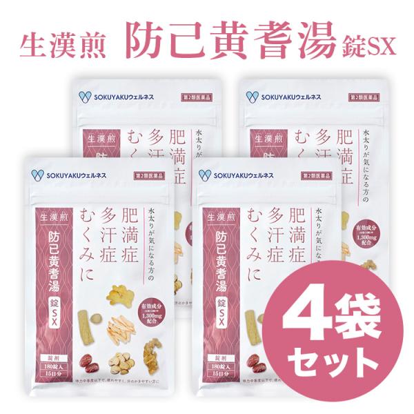 公式／第2類医薬品  生漢煎 防已黄耆湯 錠SX 180錠入（15日分×4袋）※約2か月分 漢方 む...