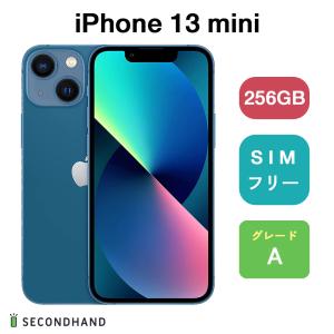 iPhone 13 mini 256GB - ブルー Aグレード SIMフリー アイフォン スマホ 本体 1年保証｜y-secondhand