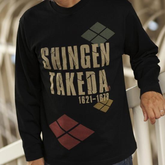 武田信玄 戦国武将 家紋 長袖Tシャツ Tシャツ長 袖 メンズ 5.6オンス オリジナル 和柄 3L...