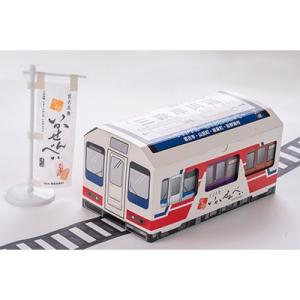 【三陸銘菓】元祖いかせんべい 三鉄車両箱ギフトボックス　〔2枚入×8袋〕×3箱