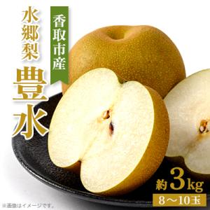 「香取市産水郷梨」豊水1箱約3kg(8玉～10玉入り)