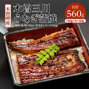 木曽岬産「木曽三川うなぎ」うなぎ蒲焼5枚(各100g)+きざみ(60g)付