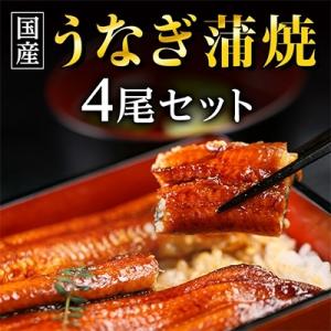 国産うなぎ蒲焼・4尾セット【マルニうなぎ加工(株)】