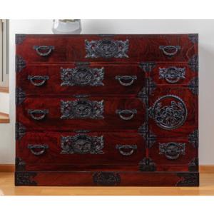 ふるさと納税 利府町 仙台箪笥　四尺野郎箪笥　拭き漆塗り　(お申込書返送後1ヵ月〜4ヵ月程度でお届け)