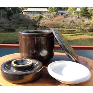 ふるさと納税 香美市 陶製つけもの器【小皿付き】