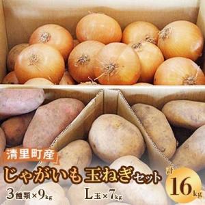 ふるさと納税 清里町 【先行受付】清里町産じゃがいも3種・玉ねぎセット【計16kg】