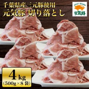 ふるさと納税 多古町 【農場直送】 千葉県産三元豚　元気豚 切り落とし 4kg(500g×8袋)<数量限定>