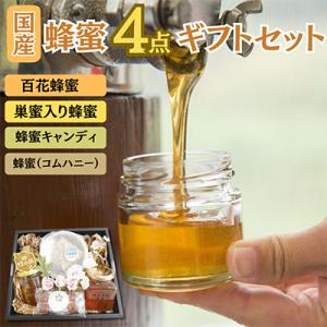ふるさと納税 君津市 はちみつ工房 国産 巣蜜(コムハニー)4点 ギフトセット