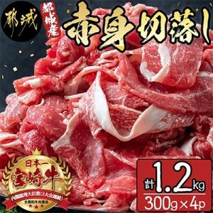 《宮崎牛》【宮崎県 都城市産】赤身切落し1.2kg (300g×4パック)