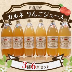 青森市産　カルネ　りんごジュース　3種6本セット