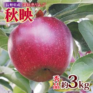 芳醇な香り長野県産・深紅色りんご(秋映) 約3kg 秀品〈2026年9月下旬～10月中旬発送〉