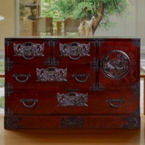 ふるさと納税 利府町 仙台箪笥 　三・五尺横長箪笥70　拭き漆塗り　(お申込書返送後1ヵ月〜4ヵ月程度でお届け)