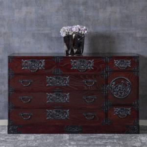 ふるさと納税 利府町 仙台箪笥　四・五尺横長箪笥80　拭き漆塗り　(お申込書返送後1ヵ月〜4ヵ月程度でお届け)