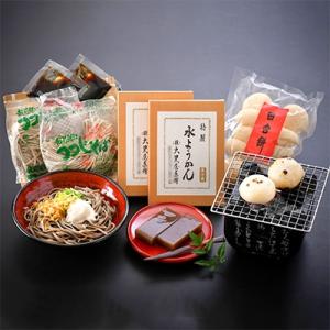 鯖江ふるさとセット(水ようかん・丸もち・つつじそば)