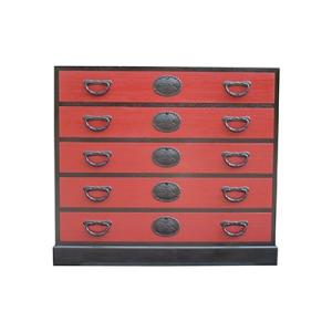 ふるさと納税 岸和田市 【大阪府岸和田市】赤黒ツートン 時代箪笥