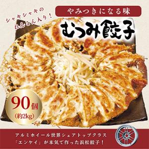 浜松餃子!シャキシャキのれんこん入り!具だくさん　むつみ餃子90個入り(1個あたり22g)