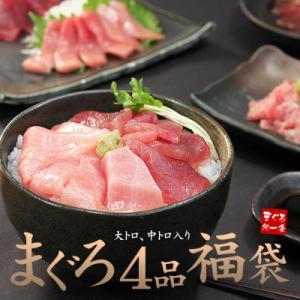 まぐろ4品福袋　本マグロの大トロ・中トロ・天然マグロのづけ&ネギトロ【総重量560g】