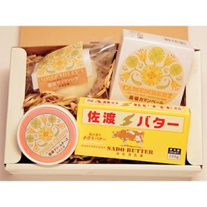 ふるさと納税 佐渡市 農場ナチュラルバター&チーズセット(バター・カマンベールチーズ・モッツアレラチーズ・クリームチーズ)