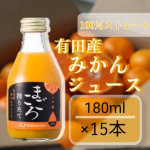 【まごころ】有田みかんジュース100%　180ml　15本
