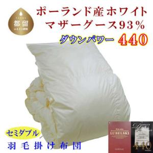 ふるさと納税 都留市 羽毛布団セミダブル ポーランド産マザーグース93%羽毛掛け布団170×210c...