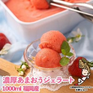 【26年4月以降順次発送】採れたて!福岡産濃厚あまおうジェラート 1000ml(大野城市)