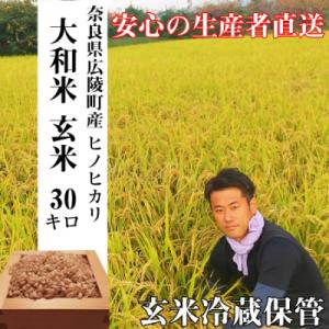 ふるさと納税 広陵町 【令和5年産】色彩選別加工済大和米 奈良県広陵町ヒノヒカリ玄米30kg