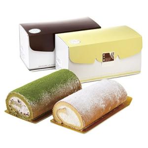 ふるさと納税 下仁田町 和菓子屋さんのお米の純生ロールケーキ　プレーン・抹茶 各1本(約18cm)計...