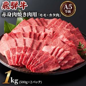 ふるさと納税 本巣市 [A5等級]飛騨牛赤身肉焼き肉用1kg(500g×2パック)モモ・カタ肉