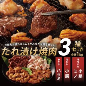 アキラ商店 3種盛り合わせ 1kg 焼肉用ホルモン 牛肉 ハラミ ミノ 小腸 010B1521