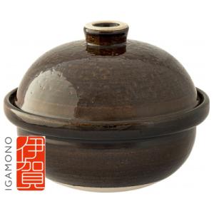【未使用品】大道正男　土鍋　食器　陶芸　鍋料理　伊賀　永谷園 長谷園 旧商品 土鍋 大道正男 輪花つまみ浅型鍋 小 黒 ON-10 5号