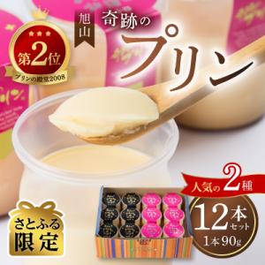 【さとふる限定】【人気のプリン食べ比べ!】北海道旭山 奇跡のプリン 12本 スイーツ_00118