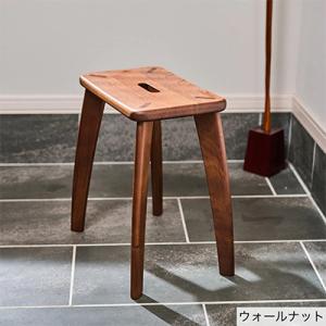 【旭川家具】KAKUスツール ウォールナットNA 持ち運びしやすい椅子_00059