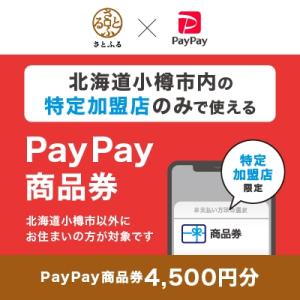 ふるさと納税 小樽市 北海道小樽市　PayPay商品券(4,500円分)※地域内の一部の加盟店のみで利用可｜さとふる