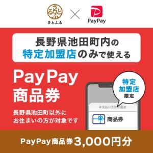 ふるさと納税 池田町 長野県池田町　PayPay商品券(3,000円分)※地域内の一部の加盟店のみで...