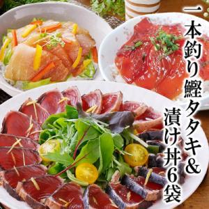 ふるさと納税 枕崎市 一本釣りかつおたたき&amp;漬け丼6袋(かつお丼・まぐろ丼) A3-129