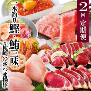 定期便(2回配送)一本釣りかつお・まぐろ三昧　(さつまあげも) DD-6005