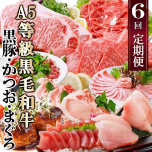 ふるさと納税 枕崎市 定期便(6回)A5等級黒毛和牛・黒豚・かつお・まぐろ FF-0058