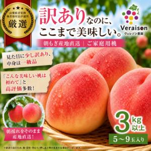 【2026発送予定】訳ありなのに高評価|朝もぎ桃3kg以上(5～9玉)農家直送・家庭用