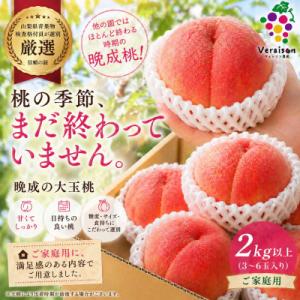 【2026発送予定】晩生大玉桃|甘くて日持ち◎農家直送2kg以上(3～6玉入り)