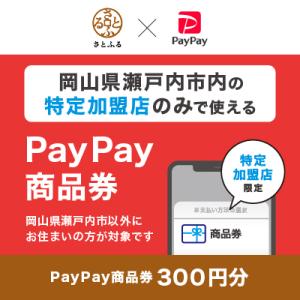 ふるさと納税 瀬戸内市 岡山県瀬戸内市　PayPay商品券(300円分)※地域内の一部の加盟店のみで利用可
