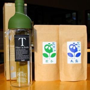 水出し宇治茶(玉露・煎茶)とハリオ(HARIO)フィルターインボトルのセット