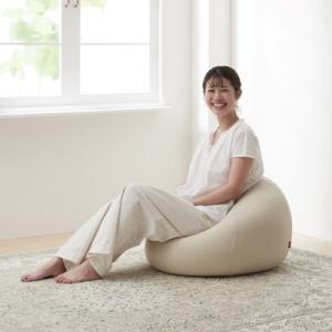 【ハナロロ】 ビーズクッション オニオン80リットル ニットカバー付(ベージュ)