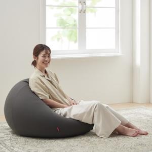 【ハナロロ】 ビーズクッション おっきいオニオン170リットル ニットカバー付(チャコールグレー)
